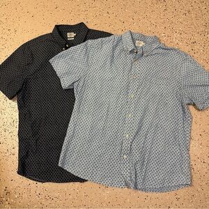Faherty Stretch Playa Button Up Shirt Fish Scale Redux S/S Men’s L x 2 SHIRTS